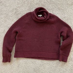 Madewell Purple/Maeve Turtleneck Sweater with Botton Details
